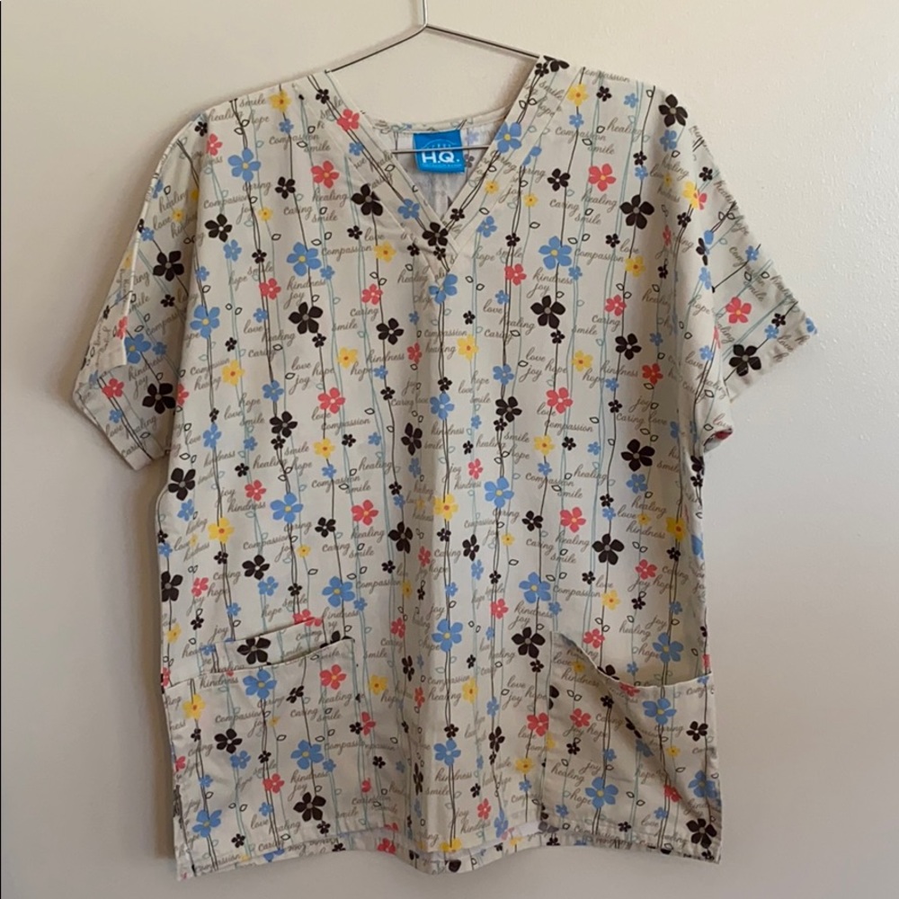 Scrub H.Q. by Cherokee Print Top